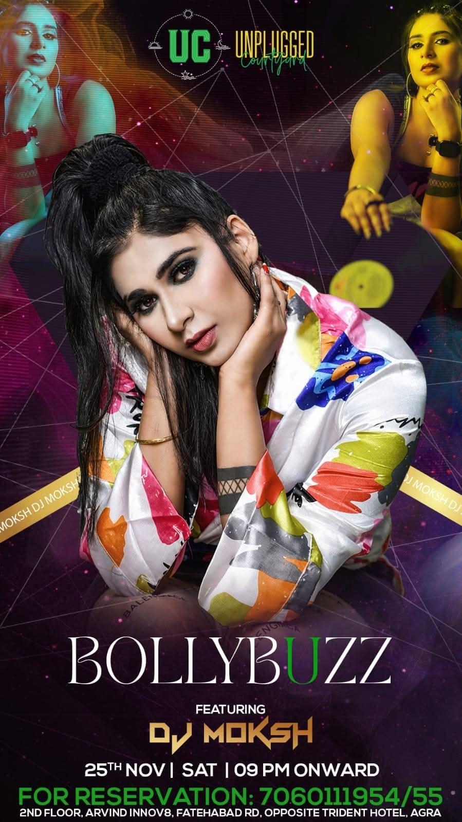 DJ Moksh flyer — BollyBuzz — Innov8, Agra