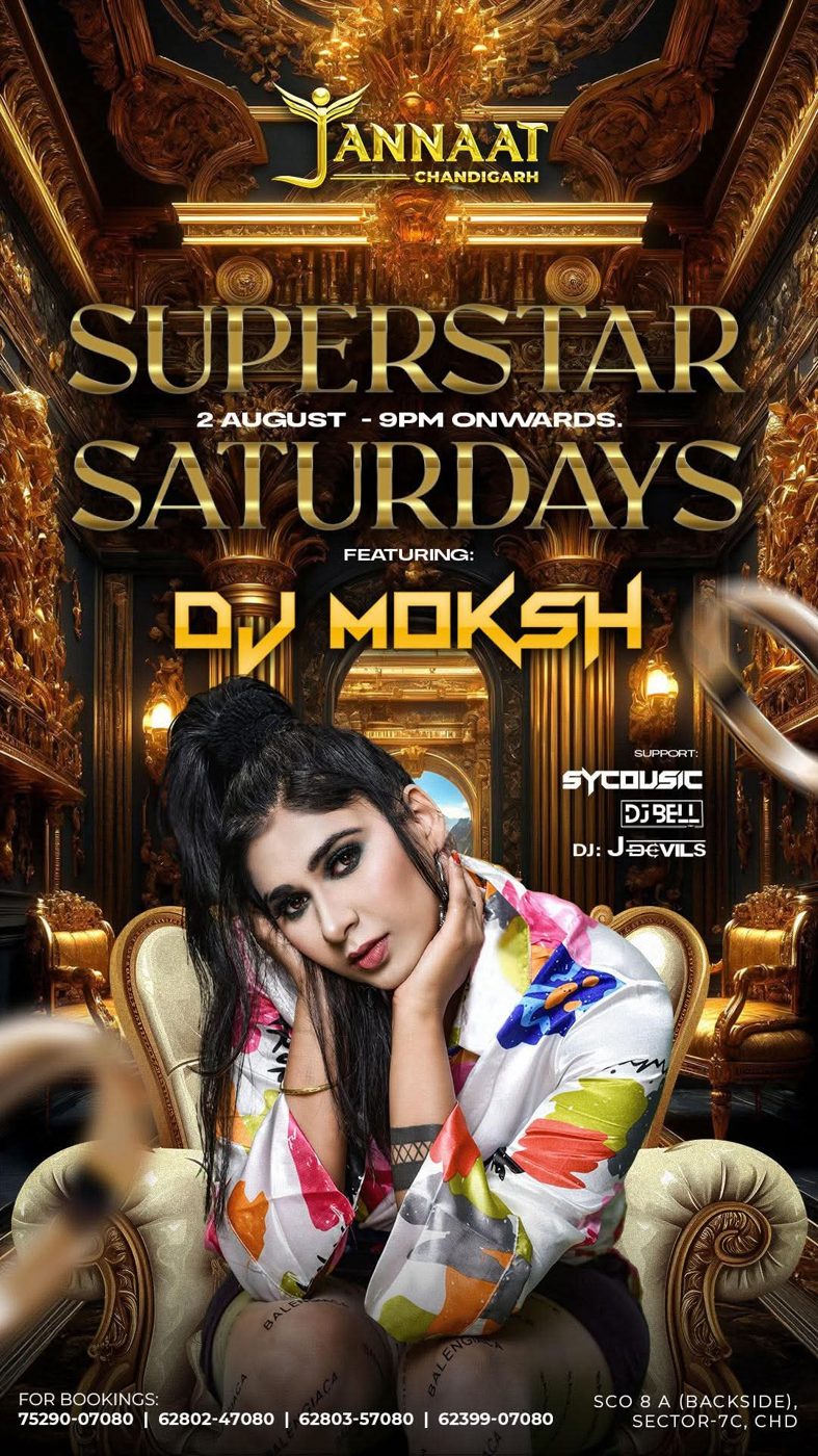 DJ Moksh flyer — Jannaat Club — Chandigarh